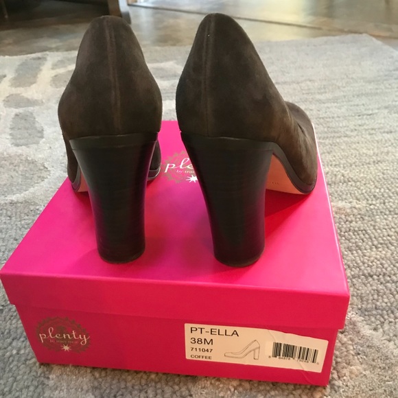 Ella, Plenty by Tracy Reese, 38M Size 8, 4” Heel, Coffee Suede, Never Worn - Picture 4 of 7